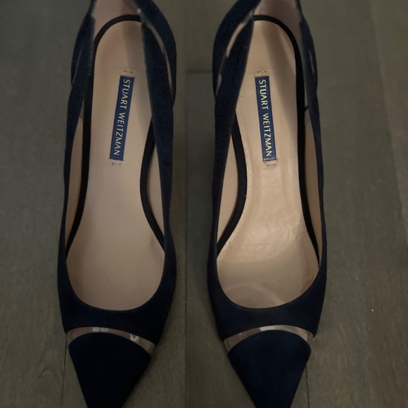 Stuart Weitzman navy suede heels - Picture 3 of 3